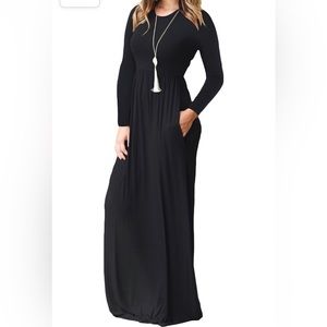 Long Sleeve Maxi Dress w/ Pockets